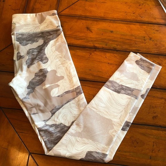 JoyLab Pants - Joy Lab workout leggings printed Ivory/Grey/Taupe